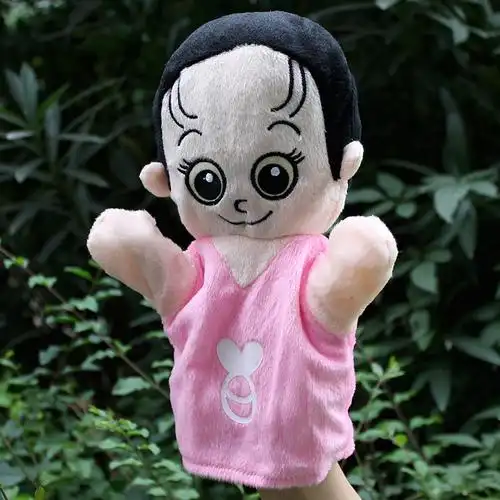 开学热卖家有儿女手偶玩具大号布偶 毛绒一家人手指偶讲故事游戏