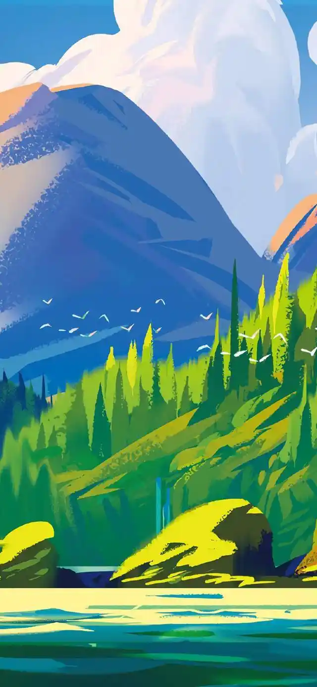 唯美清新风景插画,向往中的美好生活