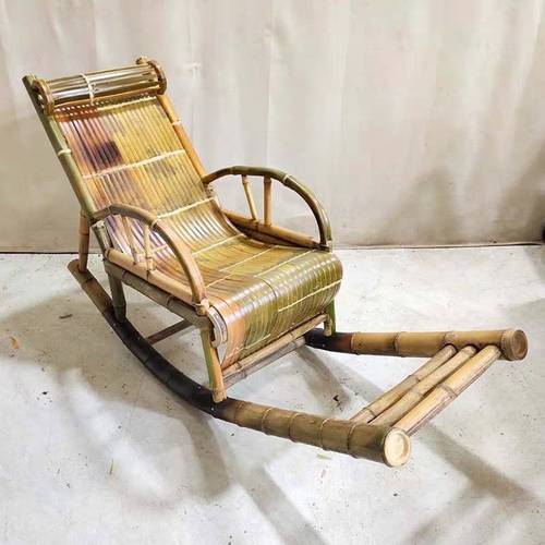 墨绩家用竹椅纯手工竹躺椅摇摇椅家用逍遥椅阳台休闲午休午睡椅实木