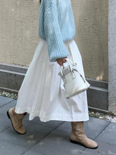白色半身裙女秋季佩洛白裙文艺复古显瘦a字中长裙法式阿鹿说