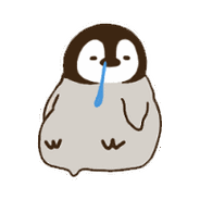 灰色小企鹅表情包流鼻涕