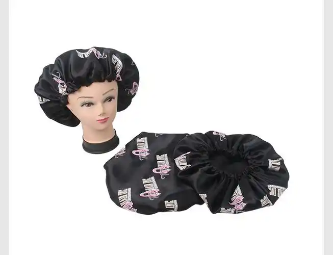 速卖通亚马逊定制假发帽浴帽防寒帽色丁布仿真丝睡眠帽外贸热卖