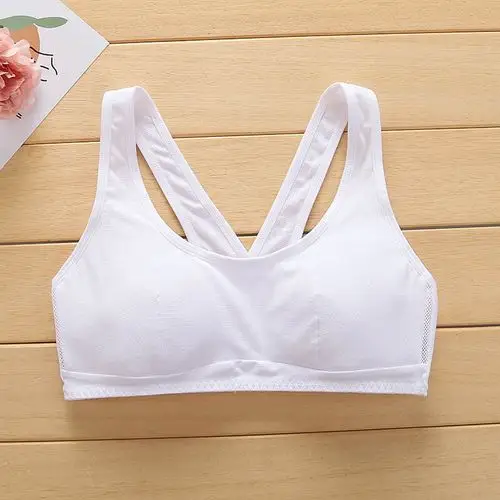 青少年中学生女运动型工字背心内衣文胸女大童纯棉无钢圈发育薄款