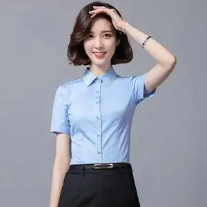 class=h>衬衫 /span>女短袖夏天工作服2018新款女士白色衬衣正装上衣