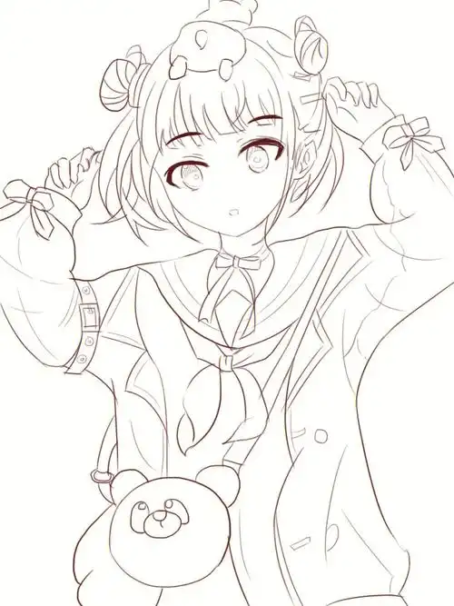 绘画教程  #动漫分享  #板绘  #二次元  #线稿  #自学画画