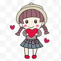 女孩射箭插画创意手绘日漫人物可爱卡通小女孩卡通可爱虎年双马尾小女