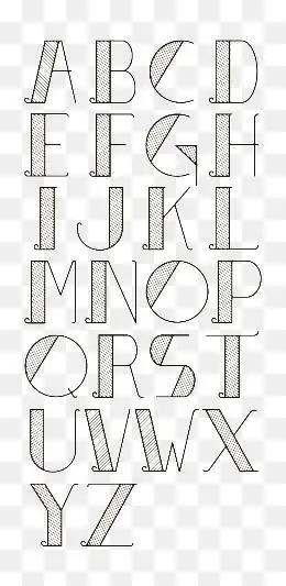 "黑白英文字母"