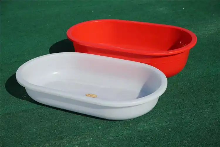 塑料大长盆家用椭圆形洗澡盆红色沐浴盆加厚养殖卖鱼盆龙虾螃蟹盆