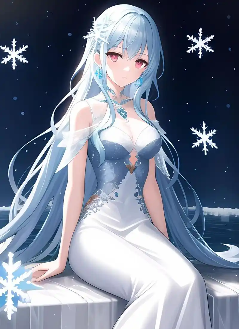 二次元美少女壁纸,冰雪公主,太美了