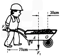 1这独轮车使用时是省力杠杆还是费力杠杆2将车把抬起时作用在车把查看