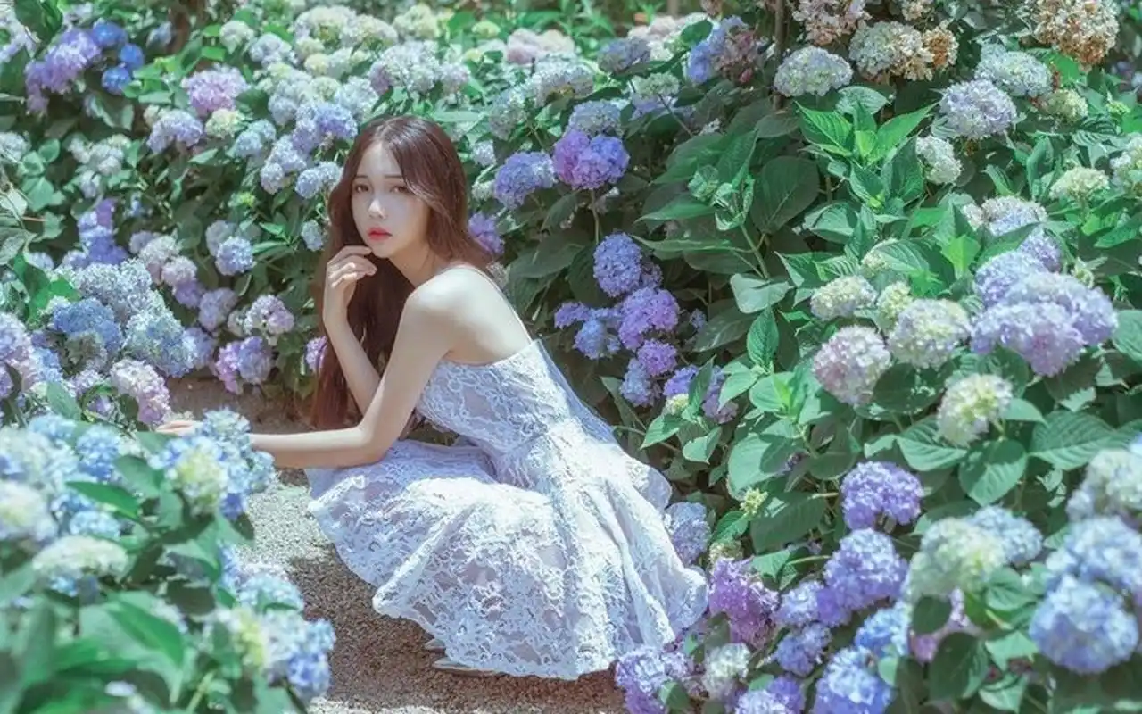 花中美女唯美迷人写真图片桌面壁纸