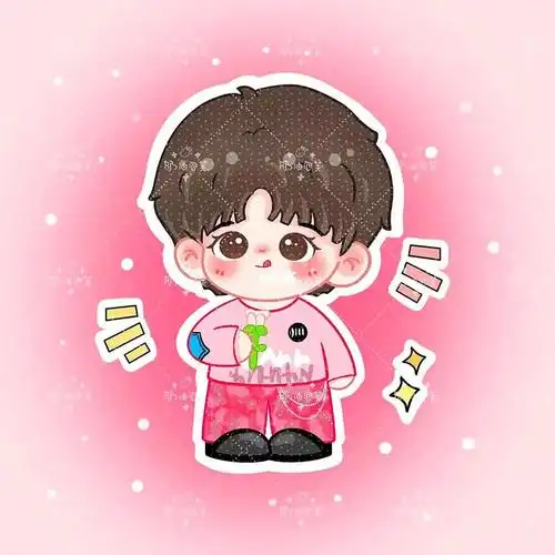 蔡徐坤q版人物饭圈美工无偿约稿立牌