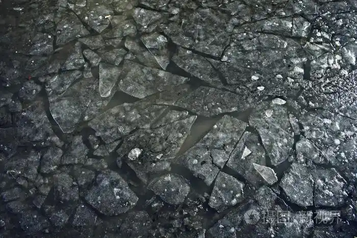 纹理的碎的冰裂纹冰