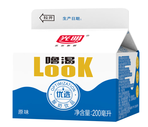 冷藏冷运正品光明酸奶look噜渴458ml盒装原味酸奶