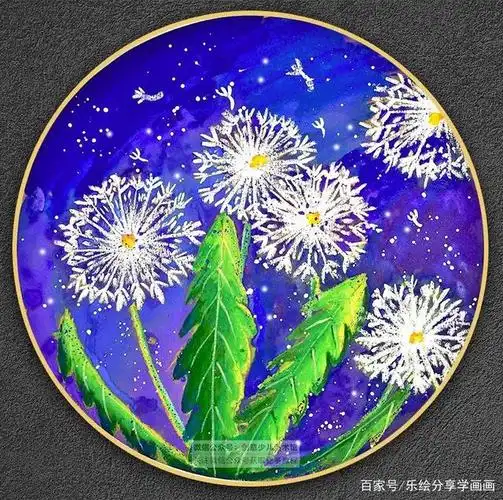 儿童画教程|油水分离趣味课程《飞呀飞呀,毛茸茸的蒲公英》