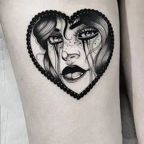 暗黑风格女生手臂纹身图案4