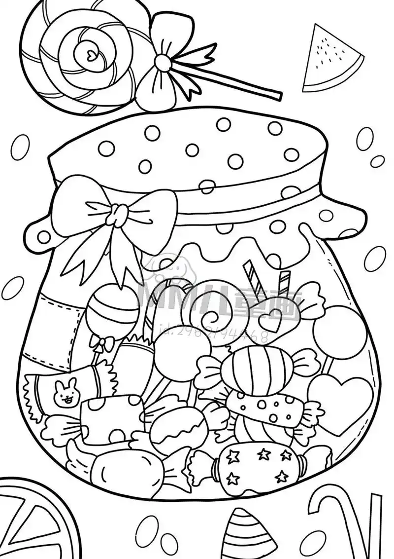 打卡80/100儿童画 《儿童节糖果》高清(附线稿 尺寸:a465工具:ipad