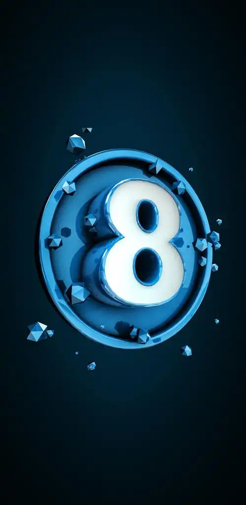 倒计时金属质感立体数字8,高清图片,手机壁纸