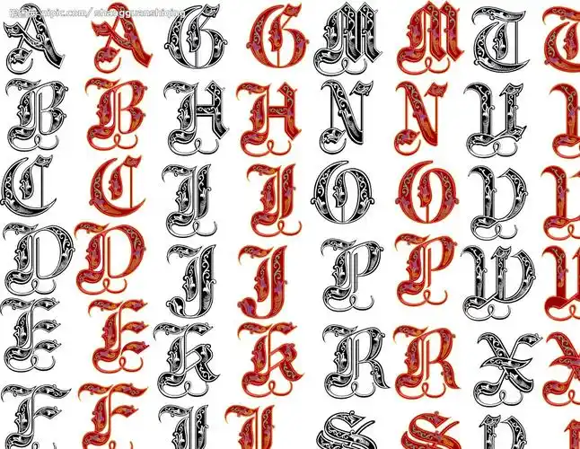 花体英文一套图片