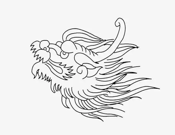 线条中国龙头龙头图片简笔画帅气龙头简笔画步骤画法