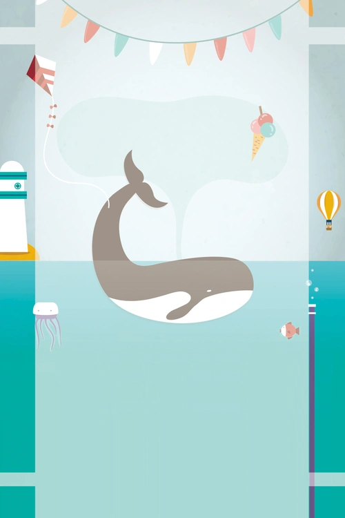 卡通鲸鱼海报背景