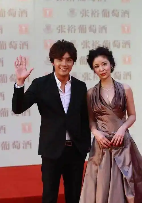 林心如与小七岁的贺军翔同台,妥妥的豪门姐弟,低盘发造型略显老_个性