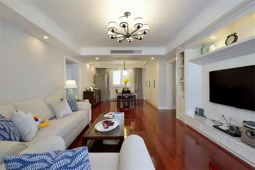 110平混搭三居装修客餐厅全景图_齐家网装修效果图