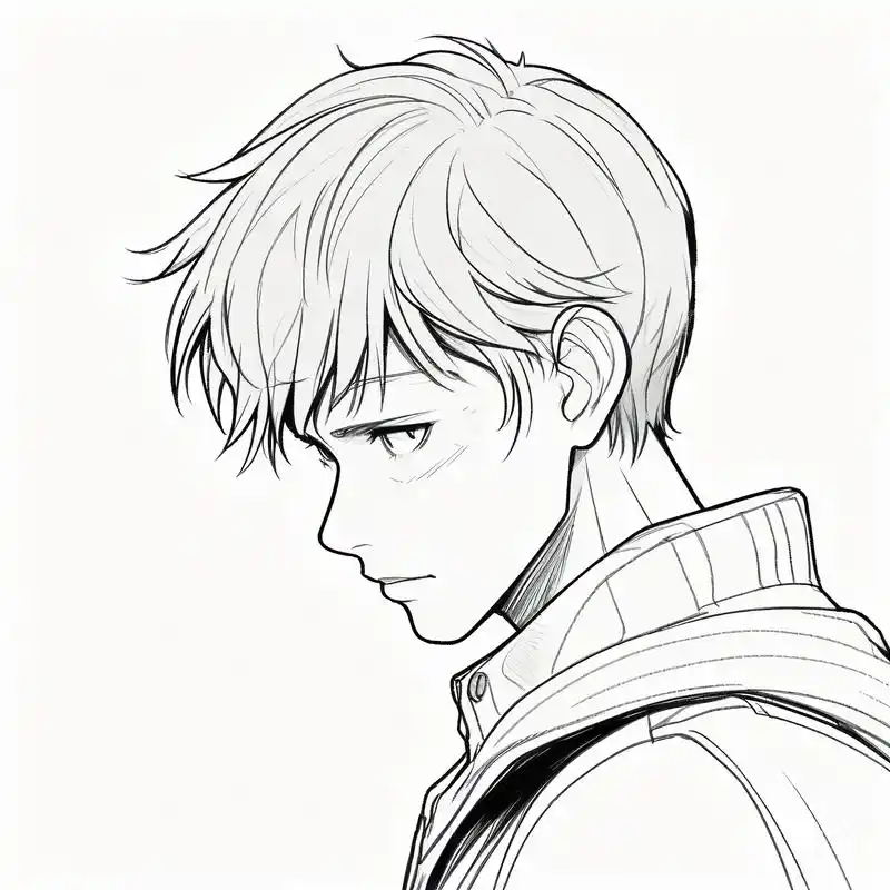 黑白素描男生头像96高冷帅气