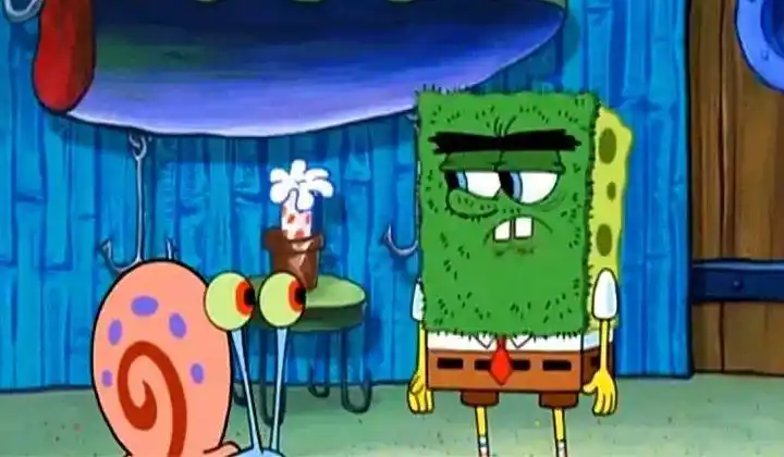 海绵宝宝穿上黑心棉进行深度黑化这都是被他的朋友逼的