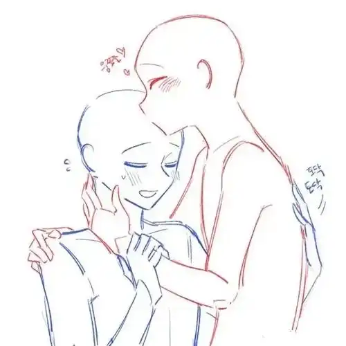 绘画素材各种情侣cp互动姿势参考哈哈哈是你不对劲还是我不对劲