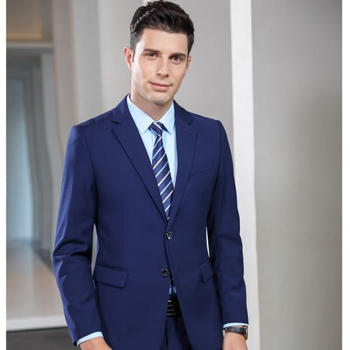 秋凤雅凯迪拉克4s店展厅工装宝蓝色西服男女销售经理工作服职业套装