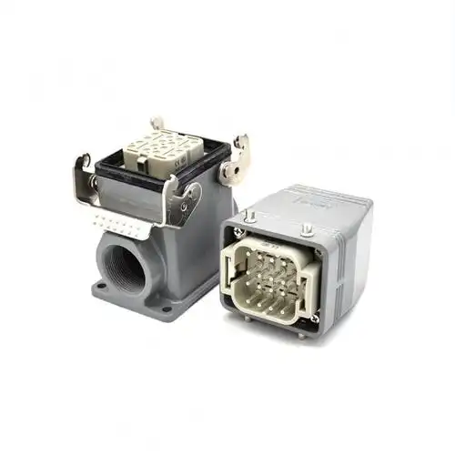 重载工业连接器h6t16芯镀银螺纹m32公母对接加高型表面安装高结构顶