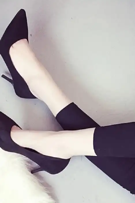 高中生礼仪高跟鞋女学生尖头细跟6厘米黑色正装单鞋百搭工作鞋女