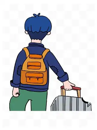 男孩外出们 i>回 /i> i>家 /i> i>乡 /i>学生毕业拉行李箱背影