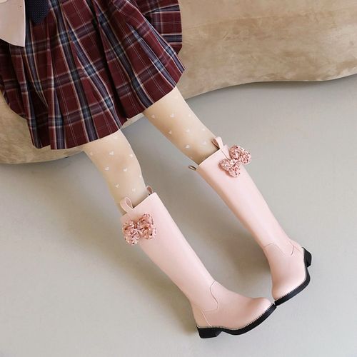 女童靴子冬季儿童高筒靴小女孩加绒中大童靴学生公主