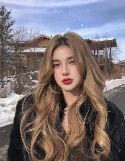 假发女网红中分大波浪假发女长发中分长卷发网红无刘海气质修脸蓬松