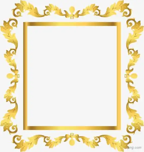 金色边框png素材透明免抠图片装饰效果