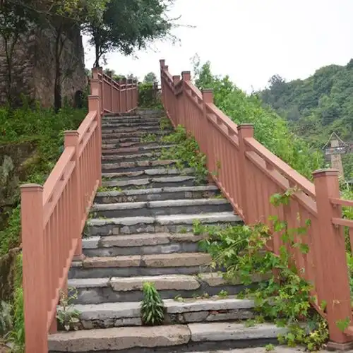 户外塑木立柱公园景区河道栈道不腐烂防水木塑室外护栏120*120mm - 爱