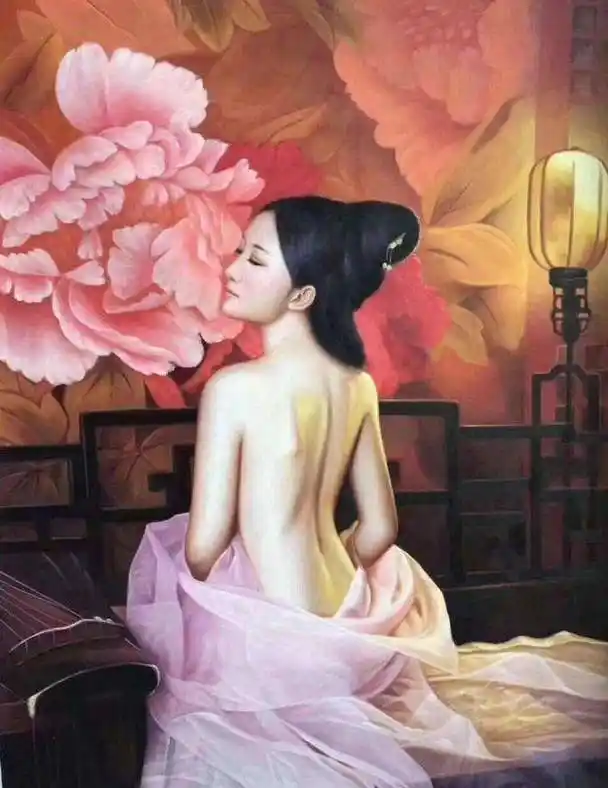 艺术家人体油画中的美女美到极致的人间尤物