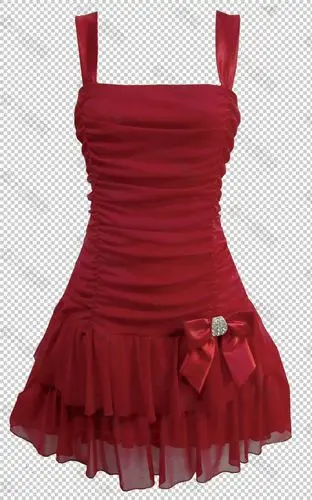 红色漂亮连衣裙免抠png透明图层素材
