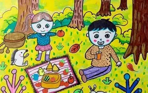 秋天秋游简笔画