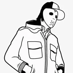 素描风格蒙面人