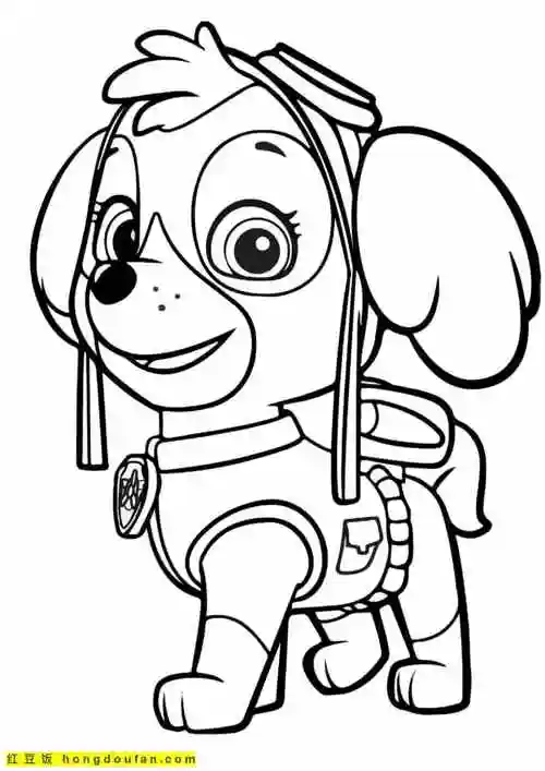 10张勇敢爱冒险的好朋友小狗子汪汪特工队卡通涂色图片-红豆饭小学生