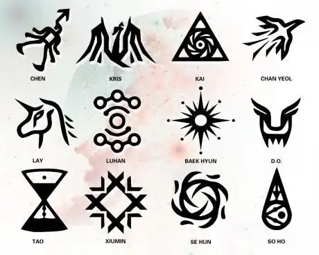 exo每个成员标志怎么画