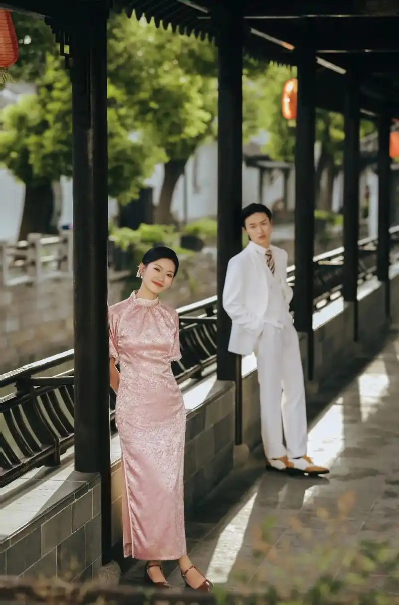 中式婚纱照73温婉秀丽复古旗袍太有年代感