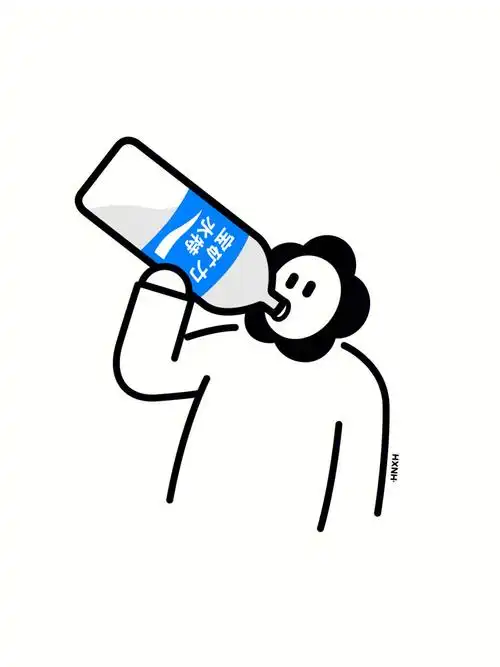 多喝水头像@艺术薯@生活薯#插画  #花心男孩  #打工人  #治愈  #治愈