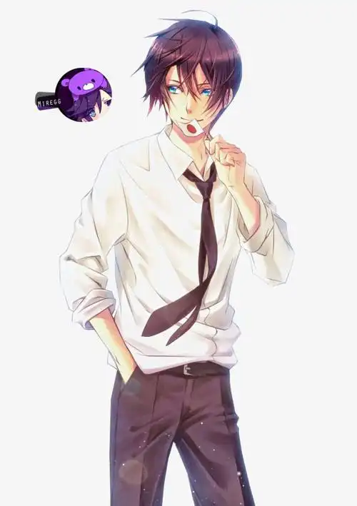 卡通白衬衫美男子