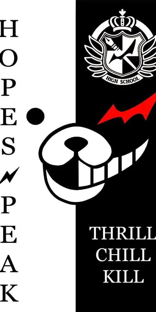 《弹丸论破》黑白熊,全面屏壁纸分享,毛绒绒的校长好可爱