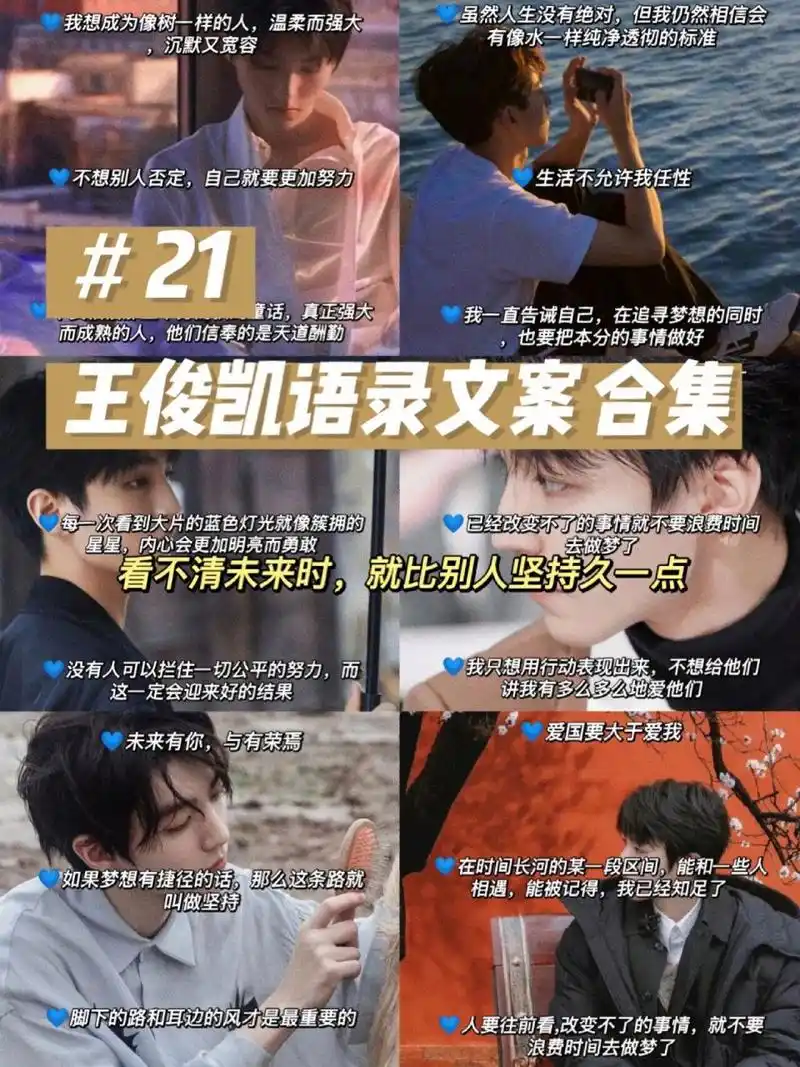 97王俊凯语录文案合集 78 我想成为像树一样的人,温柔而强大,沉默