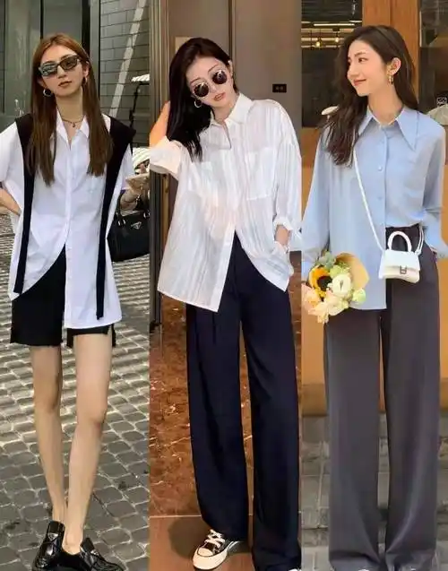 衬衫搭配玩转整个夏天,颜色任你选,通勤日常能穿出沉稳感 _时尚_舞儿